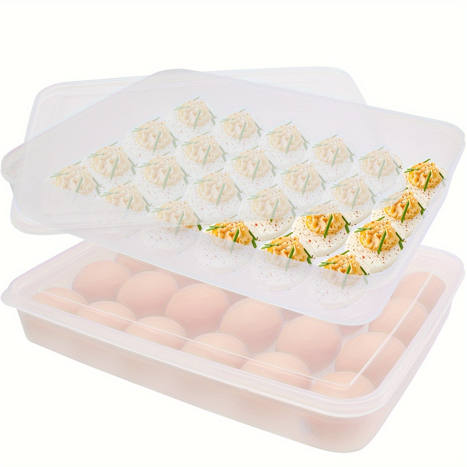 Securely Protected NEWKBO BPAFree 2Pack Clear Egg Trays with Lids for