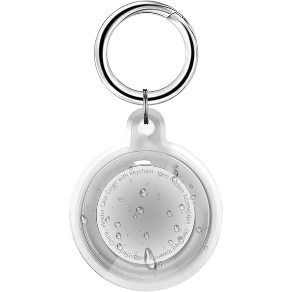 Securely] Waterproof TPU Shell Case with All Metal Keychain Key Ring Clip, 6 Pack, translucent white