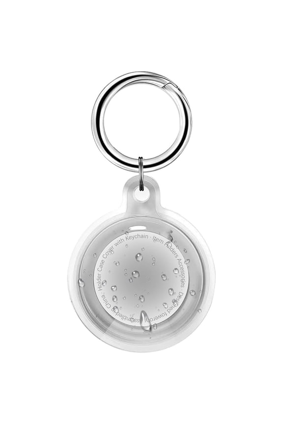 Securely] Waterproof TPU Shell Case with All Metal Keychain Key Ring Clip, 6 Pack, translucent white