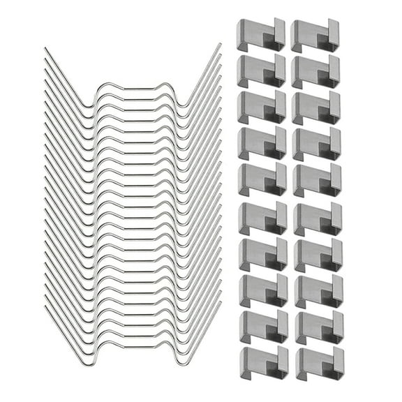 1 Set Stainless Steel W Type Clips for Greenhouse Glass Panel Maintenance and Repair with Z Buckles