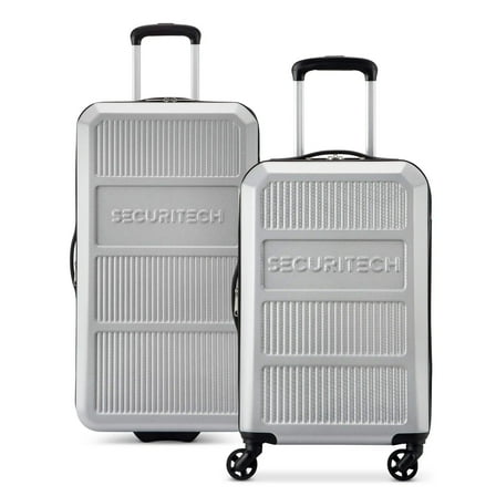 Securitech Asphalt 2-Piece Spinner Luggage Set, Carry-on & Trunk, Silver