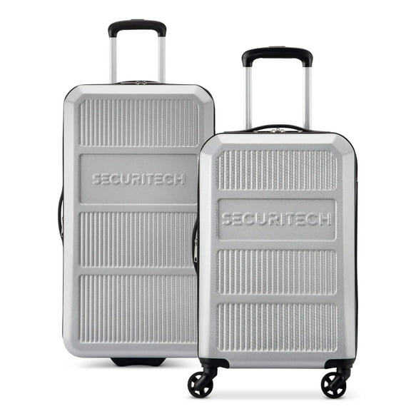 Securitech Asphalt 2-Piece Spinner Luggage Set, Carry-on & Trunk, Silver