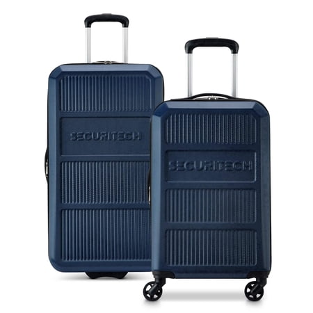 Securitech by Delsey, Asphalt 2-Piece Spinner Luggage Set, with Carry-on & Trunk, Navy