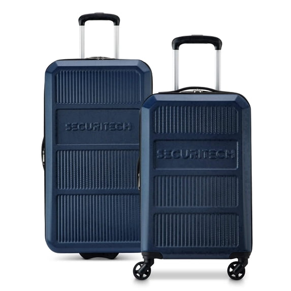 Securitech by Delsey, Asphalt 2-Piece Spinner Luggage Set, with Carry-on & Trunk, Navy