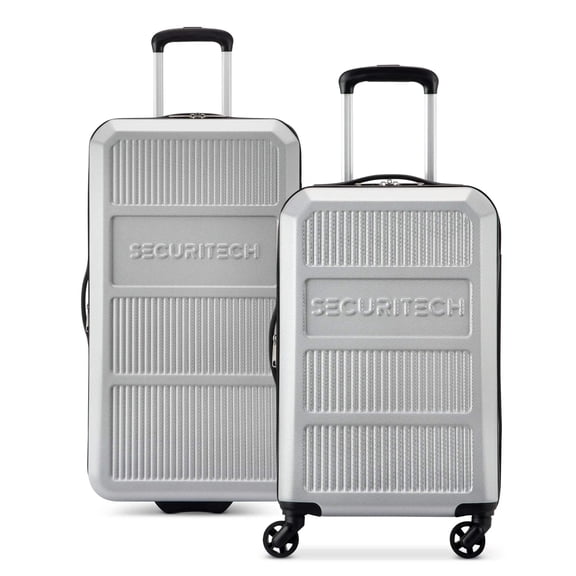 Securitech Asphalt 2-Piece Spinner Luggage Set, Carry-on & Trunk, Silver