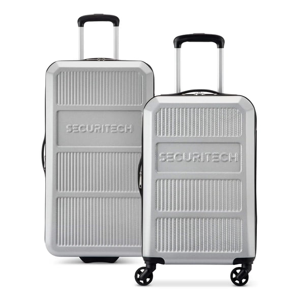 Securitech Asphalt 2-Piece Spinner Luggage Set, Carry-on & Trunk, Silver