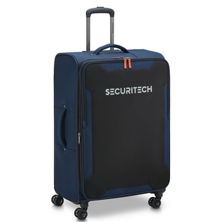 Securitech by Delsey, Rugged Softside 28" Checked Expandable Spinner Luggage, Navy