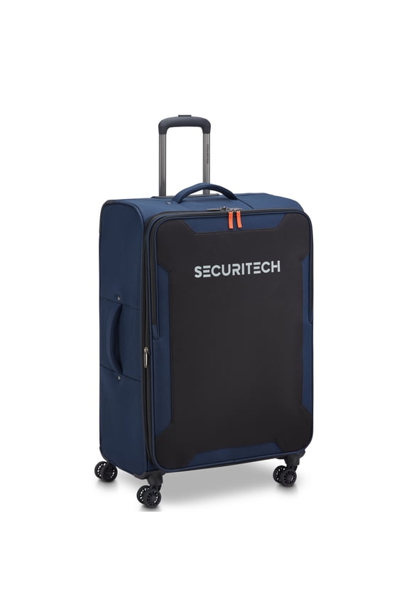 by Delsey, Rugged Softside 28" Checked Expandable Spinner Luggage, Navy