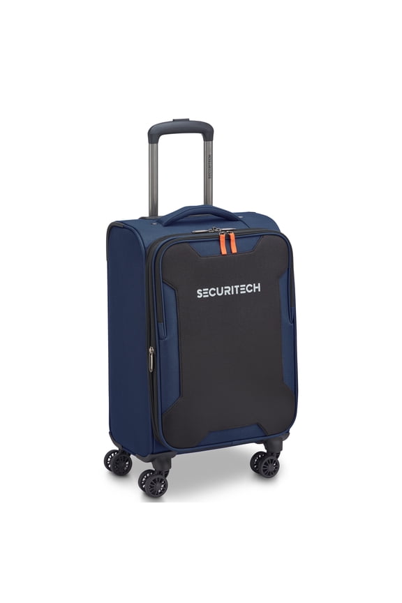 by Delsey, Rugged Softside Carry-on Expandable Spinner Luggage, Navy