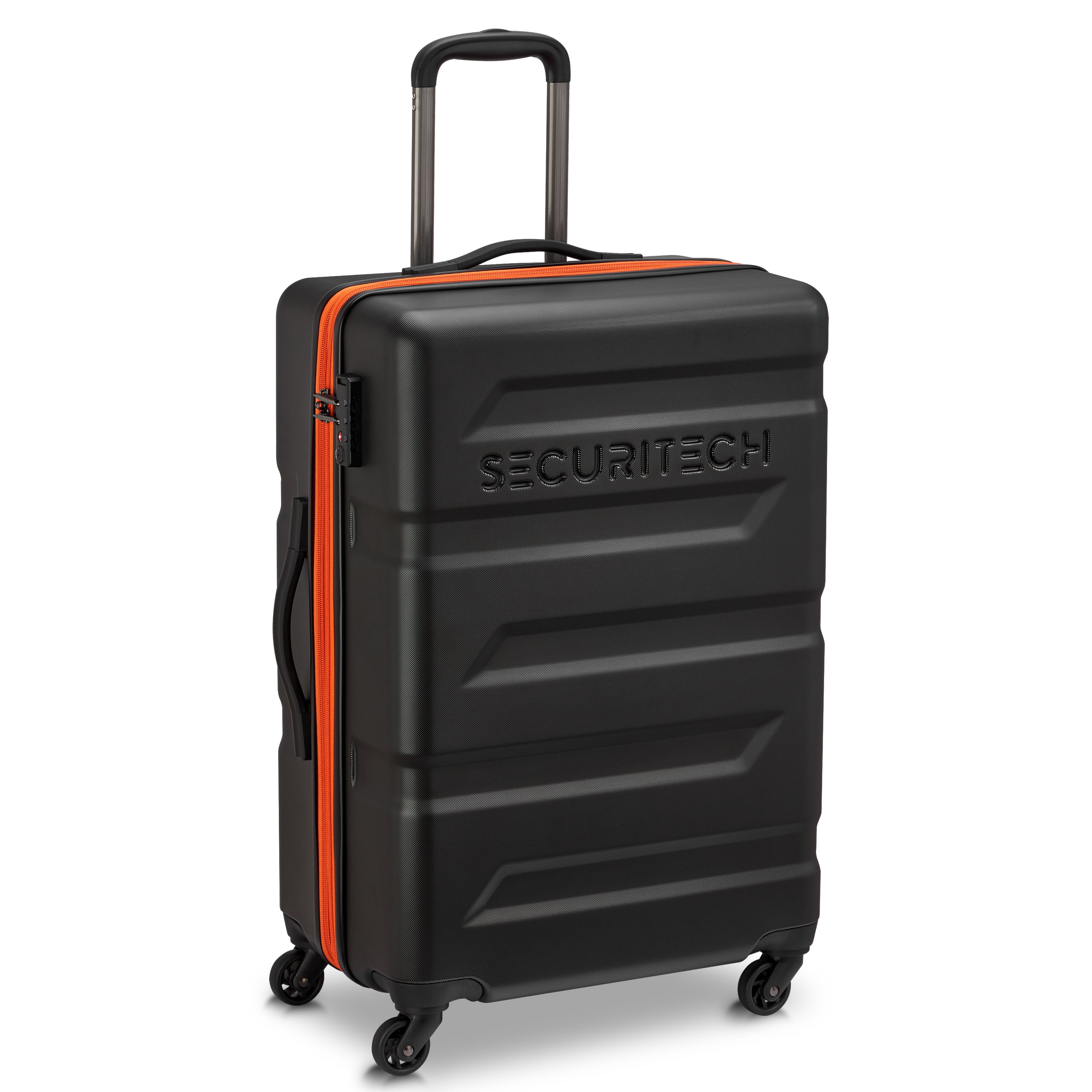 Securitech by Delsey, Slash 24" Checked Expandable Spinner Luggage, Black