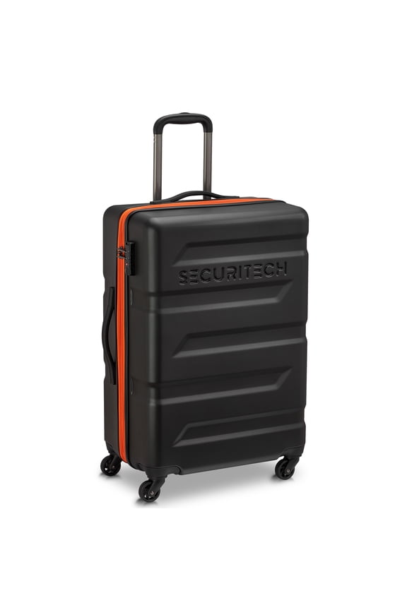 by Delsey, Slash 24" Checked Expandable Spinner Luggage, Black