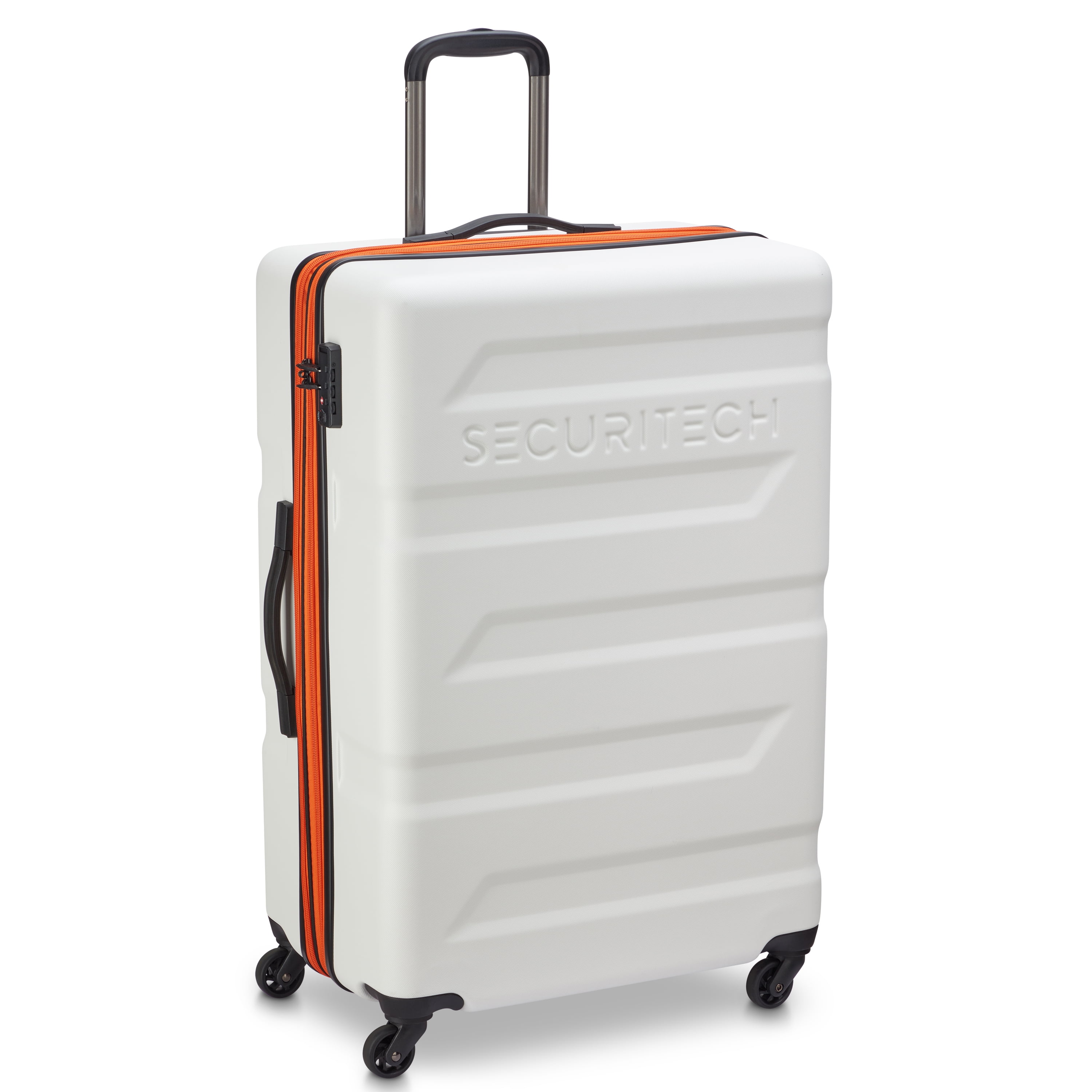 Securitech by Delsey, Slash 28" Checked Expandable Spinner Luggage, White