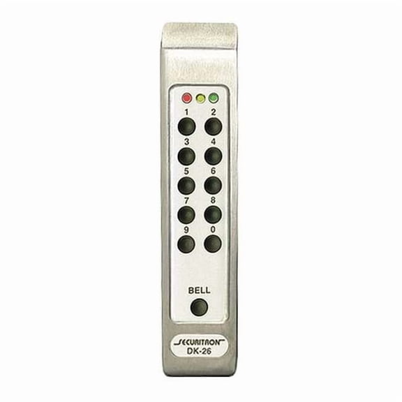 Securitron Digital Keypad Pad,DK-26,Satin Stainless DK-26PSS