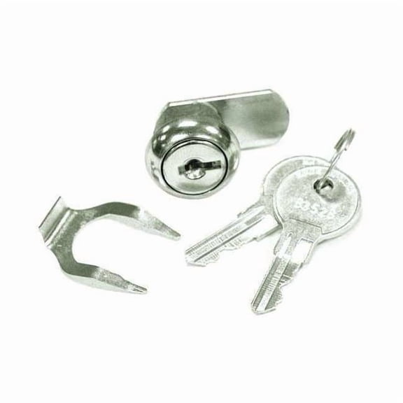 Disc Tumbler Keyed Cam Lock, Satin Stainless, 1/8 in For Door Thickness, 2 Number of Keys