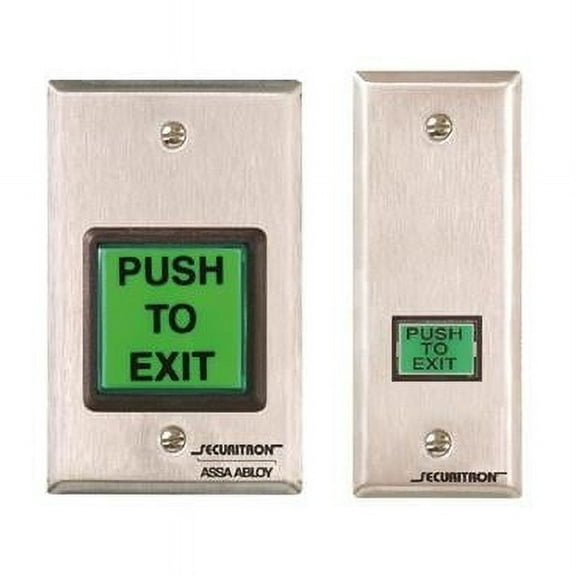 Securitron Emergency Exit Button with 30 Second Timer SG, Green, Red & Handicap Satin Stainless Steel