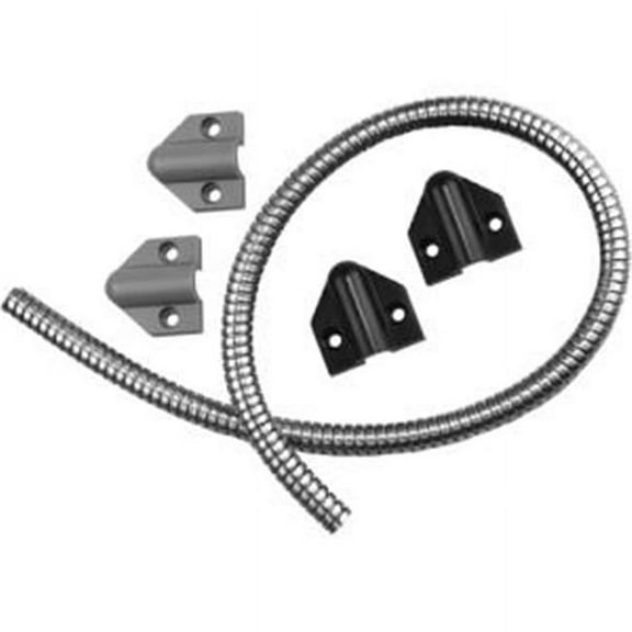 Securitron - TSBC Door Cord with Gray/Black Caps and 18" Armored Stainless Steel Cable