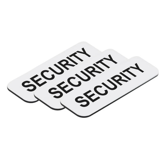 Security 1 x 3" Name Tag, White (3 Pack)