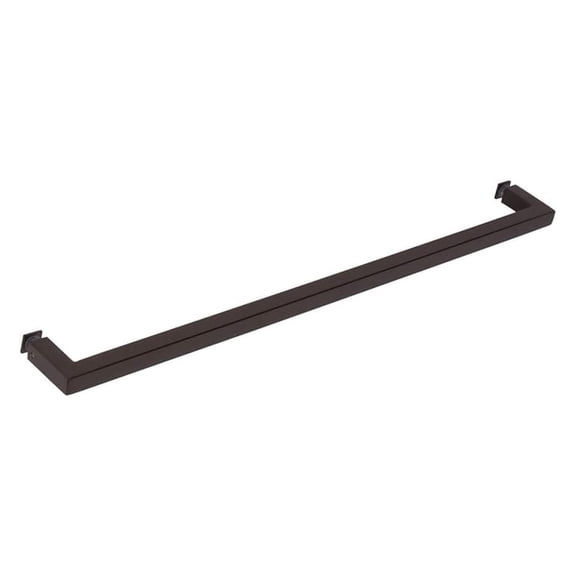 Security 24" Square Corner Single Side Towel Bar in Antique Black Finish for Glass Shower Doors