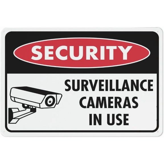 Security Alarm Sign For Business 8""X12"" Rust Free Aluminum Uv Printed,4 Pre-Drilled Holes.Durable/Weatherproof