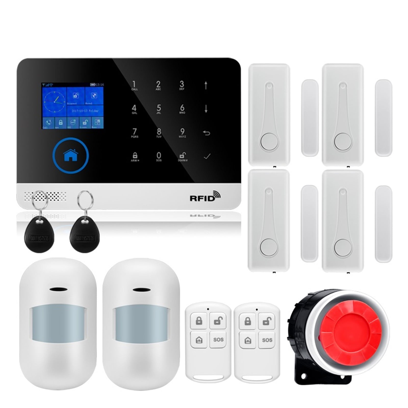 Security Alarm System For Home GSM App Control Burglar Alarm Kit With