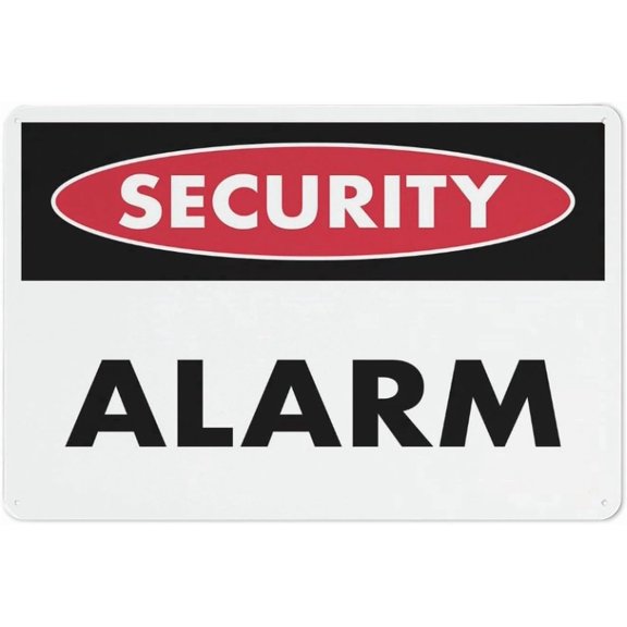 Security Alarm Warning Security Outdoor Sign - 8"x12", Reflective, Weatherproof - Home, Office, Store, Warehouse