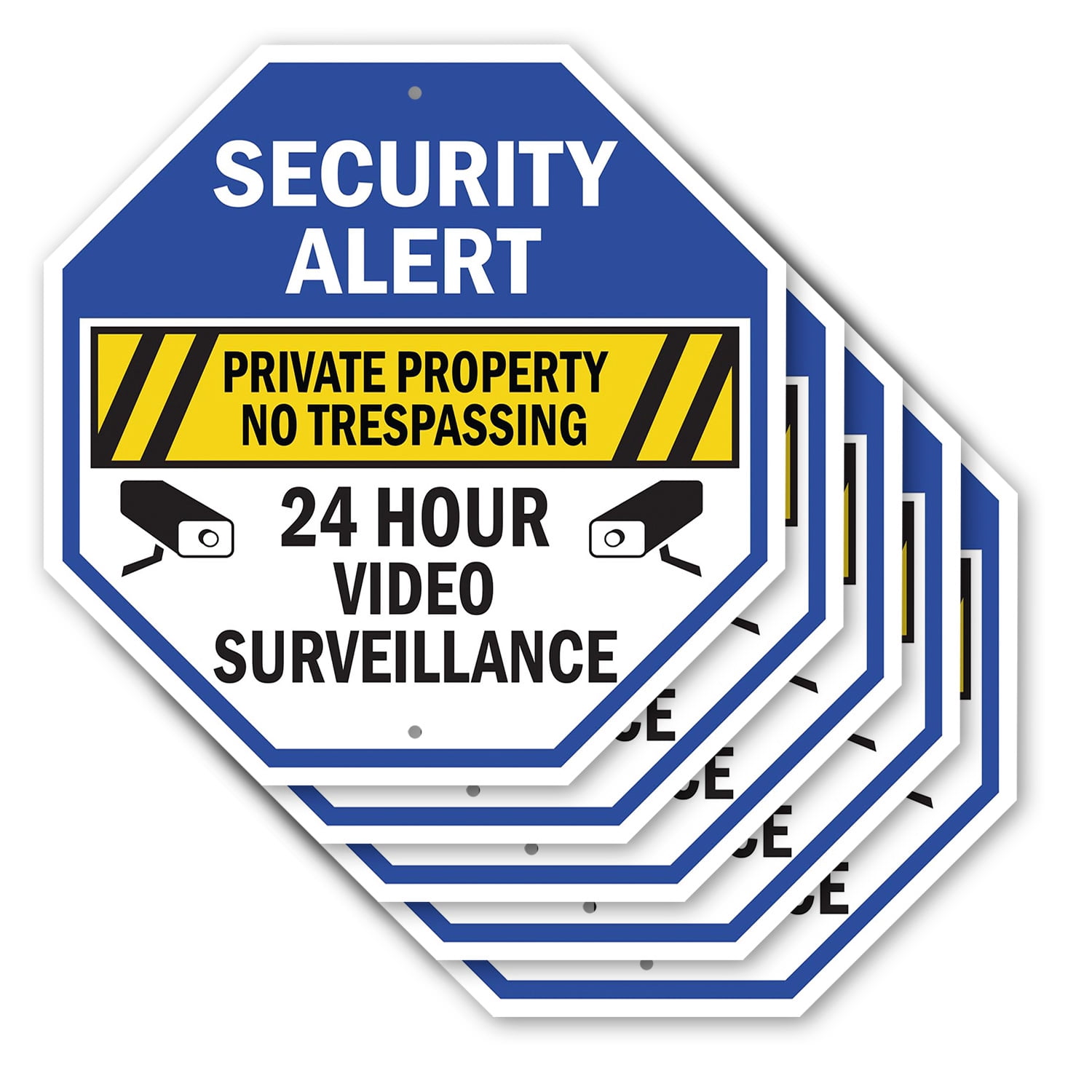 Security Alert Private Property N Octagon Sign Weather Resistant Made ...
