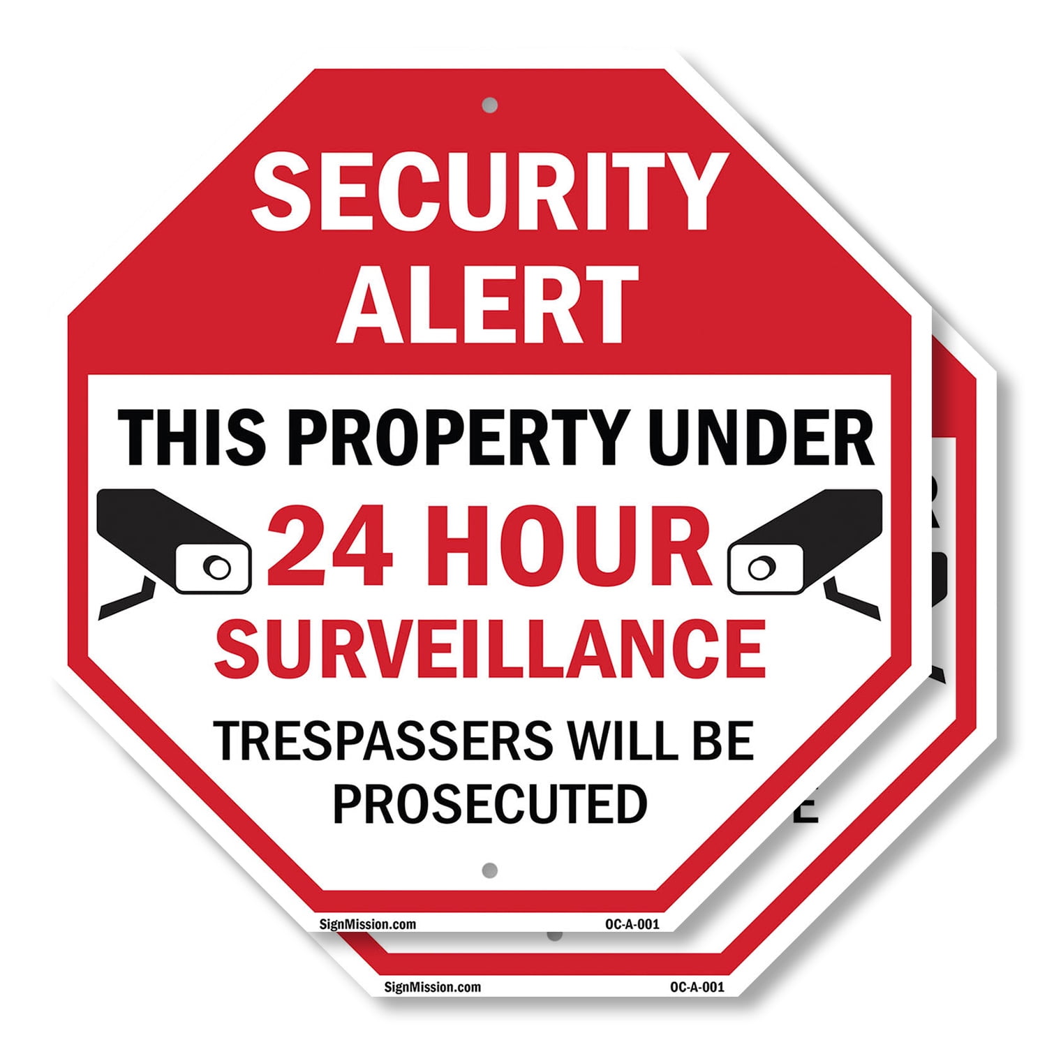 Security Alert This Property Under 24 Hour Surveillance Trespassers ...