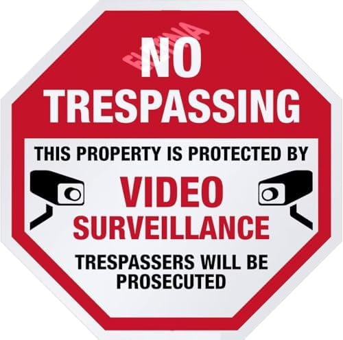 Security Alert Signs - No Trespassing - Property Protected By Video ...