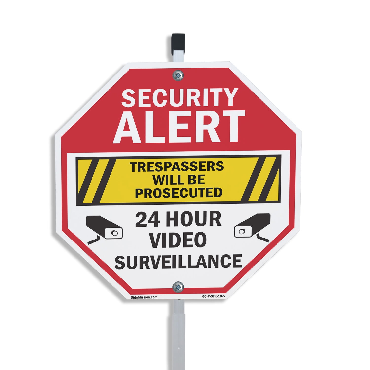 Dojune-Security Alert - Targa in metallo con scritta in lingua inglese