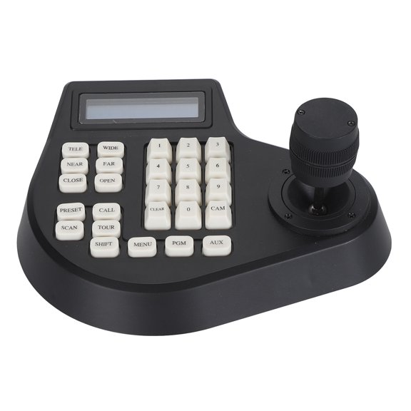 Security Analog PTZ Camera Keyboard Controller with 3D Joystick, RS485 Protocol & LCD Monitor, Pelco-D/P Support - 10.2 x 8.3 x 5.1 Inches / 26.0 x 21.0 x 13.0 cm
