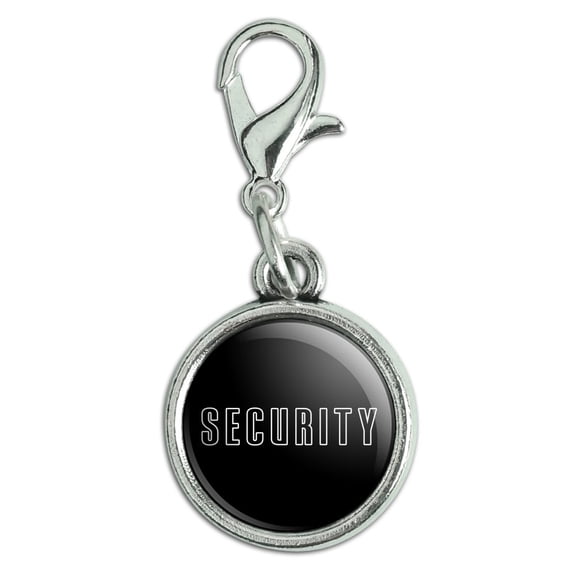 Security Antiqued Bracelet Pendant Zipper Pull Charm with Lobster Clasp