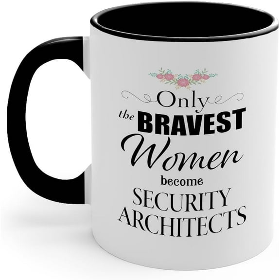 Security Architect Mug Funny Coffee Cup for IT Security Staff, Cybersecurity Manager, Boss | Gift for Birthday, Christmas, Thank You,11oz Black Accent Two-Tone
