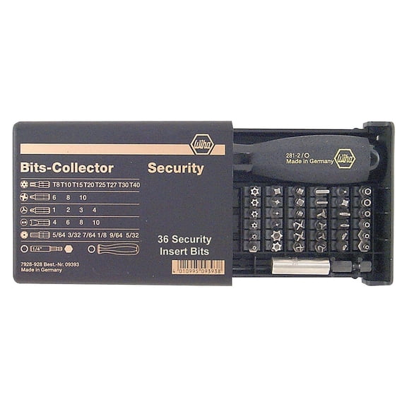 Security Bit Sets, Hex; Phillips; Pozidriv; Slotted; Square; Torq-Set; Spanner