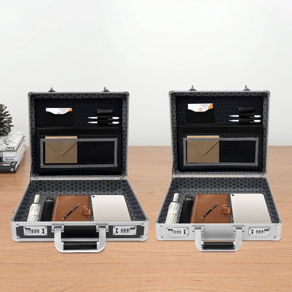 Security Briefcase, Aluminum Alloy Document Case with Inner Compartments & Lockable Design, Business Briefcase for Files, Laptops & Valuables