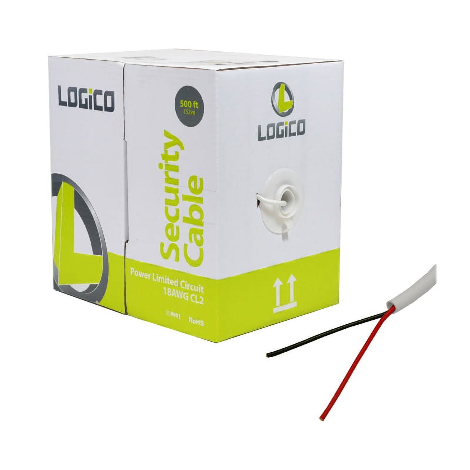 Security Burglar Alarm 18/2 Control Cable 500FT Stranded White 500' Speaker Wire