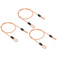 thumbnail image 1 of Security Cable 2.5mm x 0.5m/1.64ft Coated Luggage Lock Wire Rope with Double Loop, Clear Orange, 3 Pack, 1 of 5