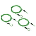 thumbnail image 1 of Security Cable 2.5mm x 1.5m/5ft Coated Luggage Lock Wire Rope with Double Loop, Clear Green, 3 Pack, 1 of 5