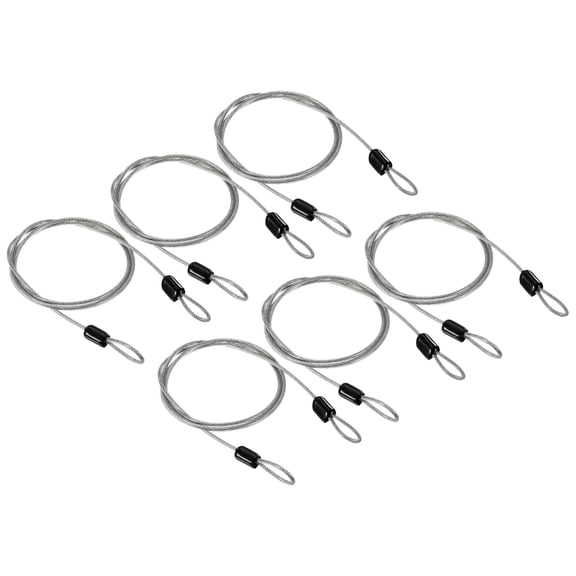 Uxcell Security Cable Coated Luggage Lock Wire Rope with Loop Clear 3.3ft