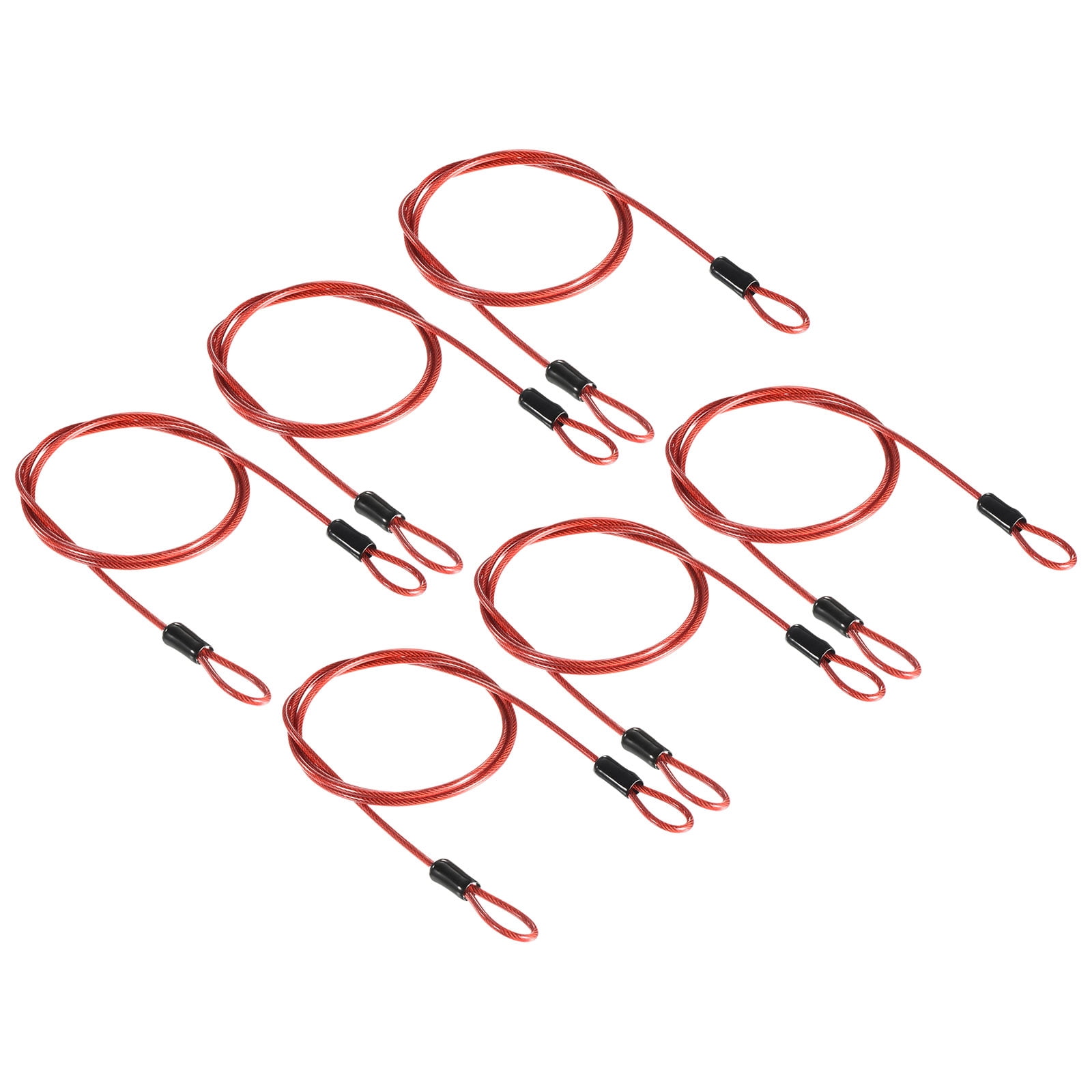 Security Lead Rope Uxcell Security Cable Coated Luggage Lock Wire Rope with Loop Clear Red ...