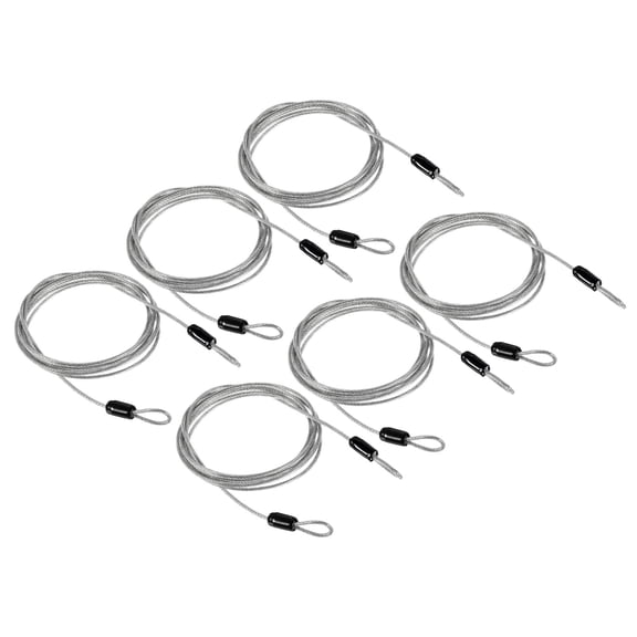 Uxcell Security Cable Coated Luggage Lock Wire Rope with Loop Clear 6.5ft