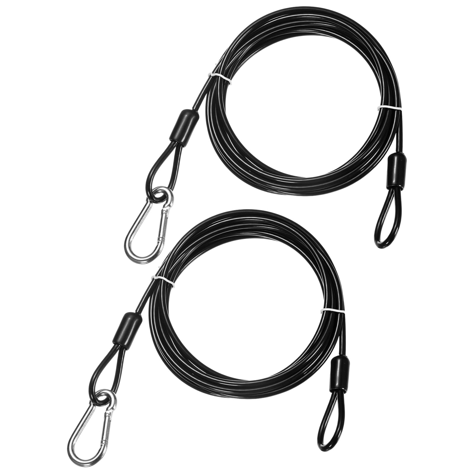 Security Cable with Hooks and Loops [2Pcs] - 9.84ft / 118.1 Inch Stainless Steel Luggage Lock Safety Cable Use For Bikes & Luggage - [Black]