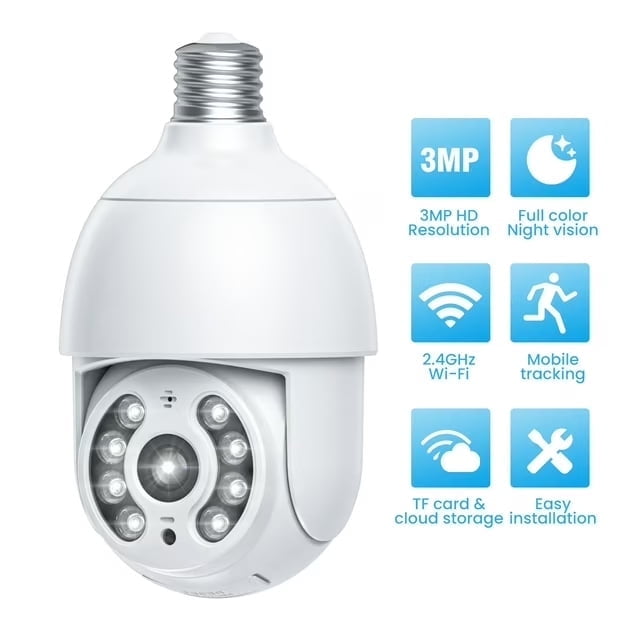 1080P Wifi Security Camera, Cameras for Home Security, 2-Way Audio/Auto Tracking/Color Night Vision