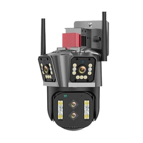 Security Camera, 8K 16MP IP Camera PTZ Four Lens With Three Screens 10x Zoom Outdoor CCTV 4K 8MP Wireless Video Security Surveillance Camera HD Night Vision