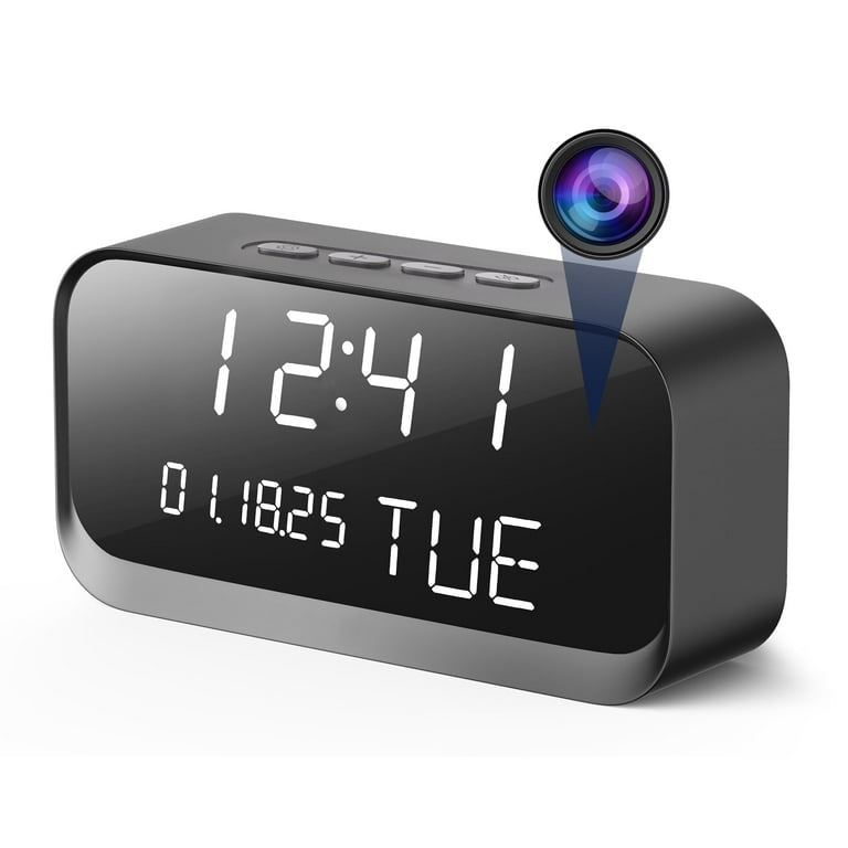 Security Camera Clock, Wireless Nanny Cam with 1080P HD Live Feed