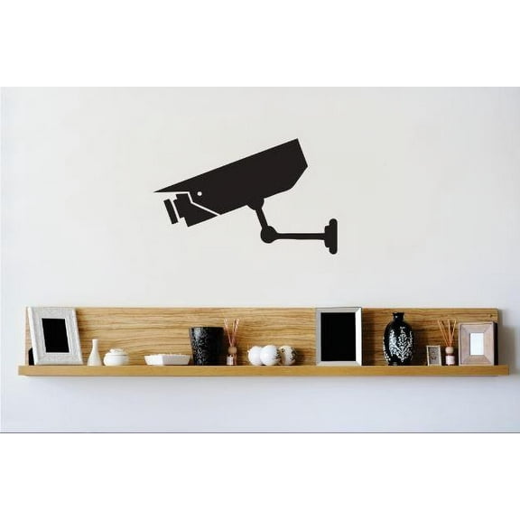 Security Camera Humorous Amusing Comic Witty Entertaining Whimsical Holiday Gift Decorating Ideas Girl Boy Bedroom Wall Decal Sticker - Size: 14 Inch x 20 Inch