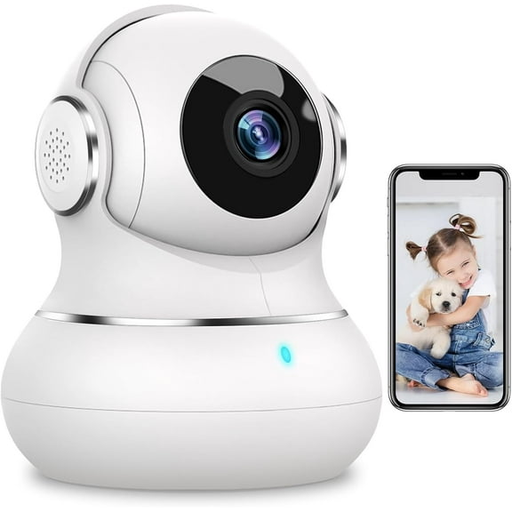 Security Camera Indoor 2K, 360 Pan/Tilt Cameras for Home Security with Motion Detection, Baby Monitor for Pet/Dog with Night Vision, 2.4GHz WiFi Cam with Phone App & 2-Way Audio
