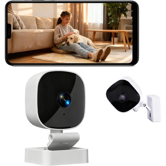 Security Camera Indoor, 2K HD WiFi Cameras for Home Security, Pet/Dog/Baby Monitor with Phone app, 2-Way Audio, Night Vision, 24/7 SD Card Storage, Compatible iOS & Android(2.4G Only)