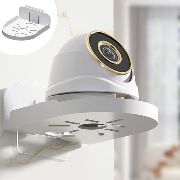 Security Camera Mount, Czzoypi No Drill Installation Wall Bracket, Easy Install Adhesive Mount for Home Monitor Mini Speaker Placement, White
