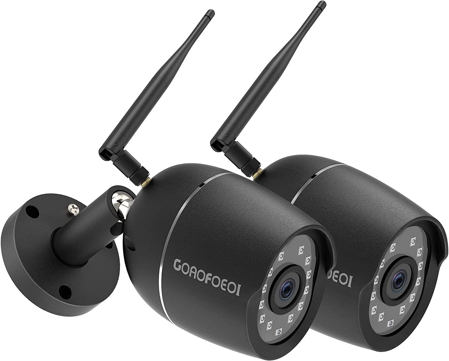 Security Camera Outdoor, 2 Pack GOAOFOEOI 1080P WiFi Wireless