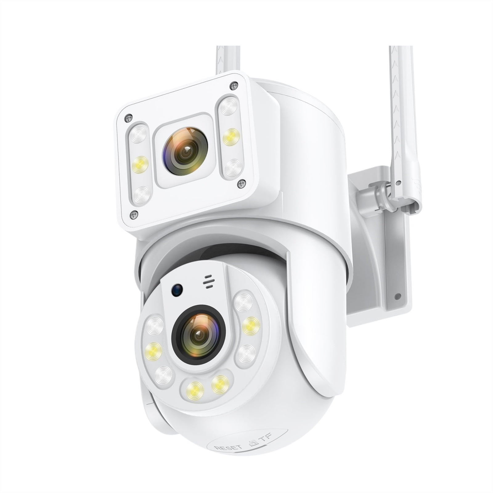 Security Camera Outdoor, 8MP IP Surveillance Cameras Dual Lens PTZ